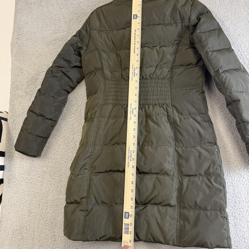 Michael Michael Kors Coat Womens Medium Green Down Puffer Quilted Zip Long‎ - Picture 5 of 16